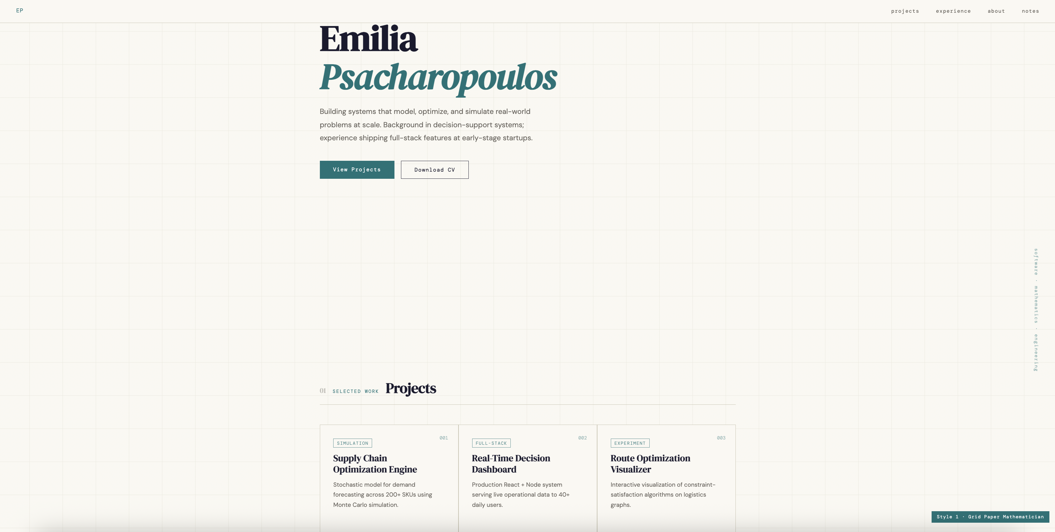 Initial site style prototype